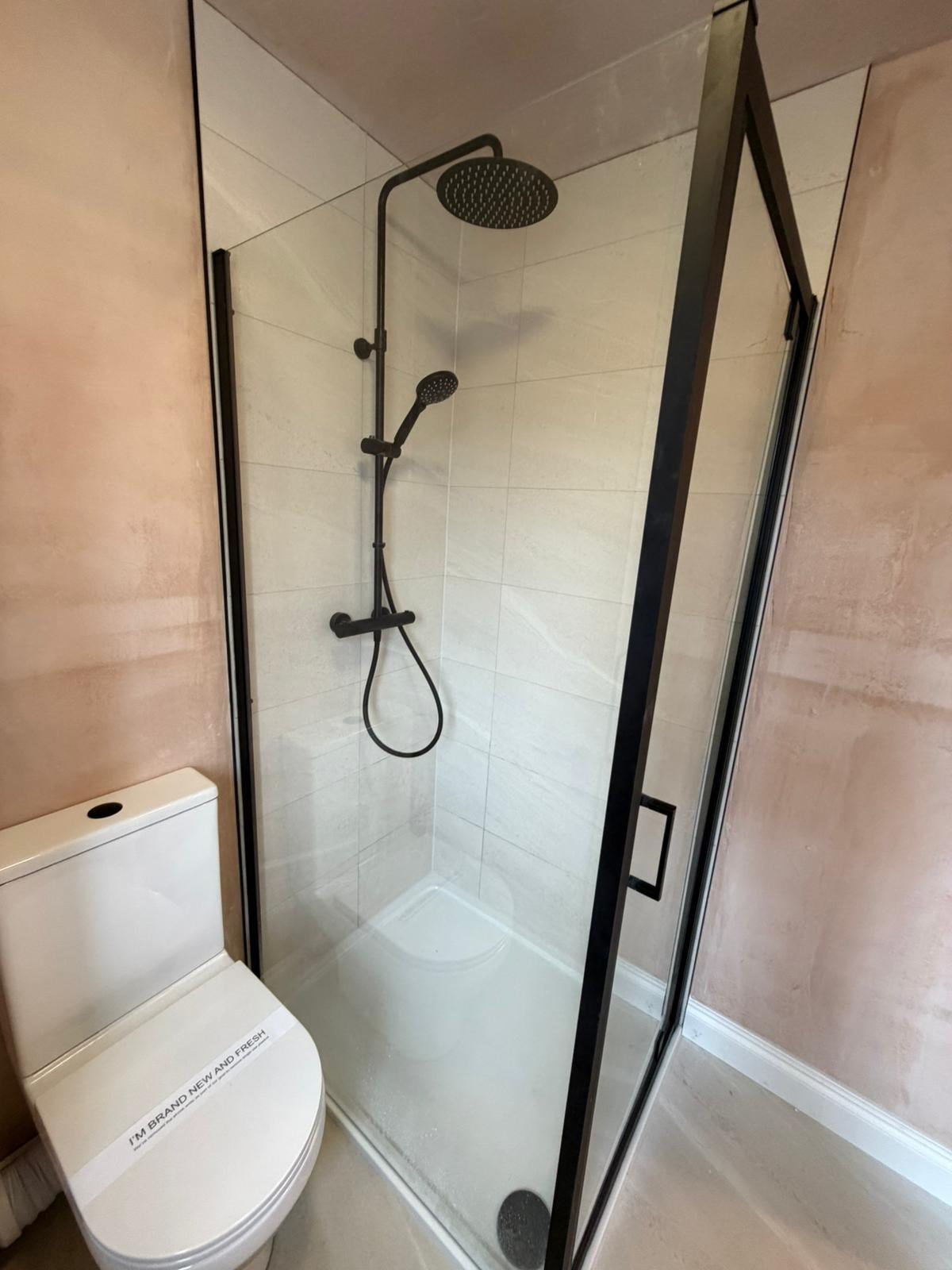 Black Frame Walk-In Shower